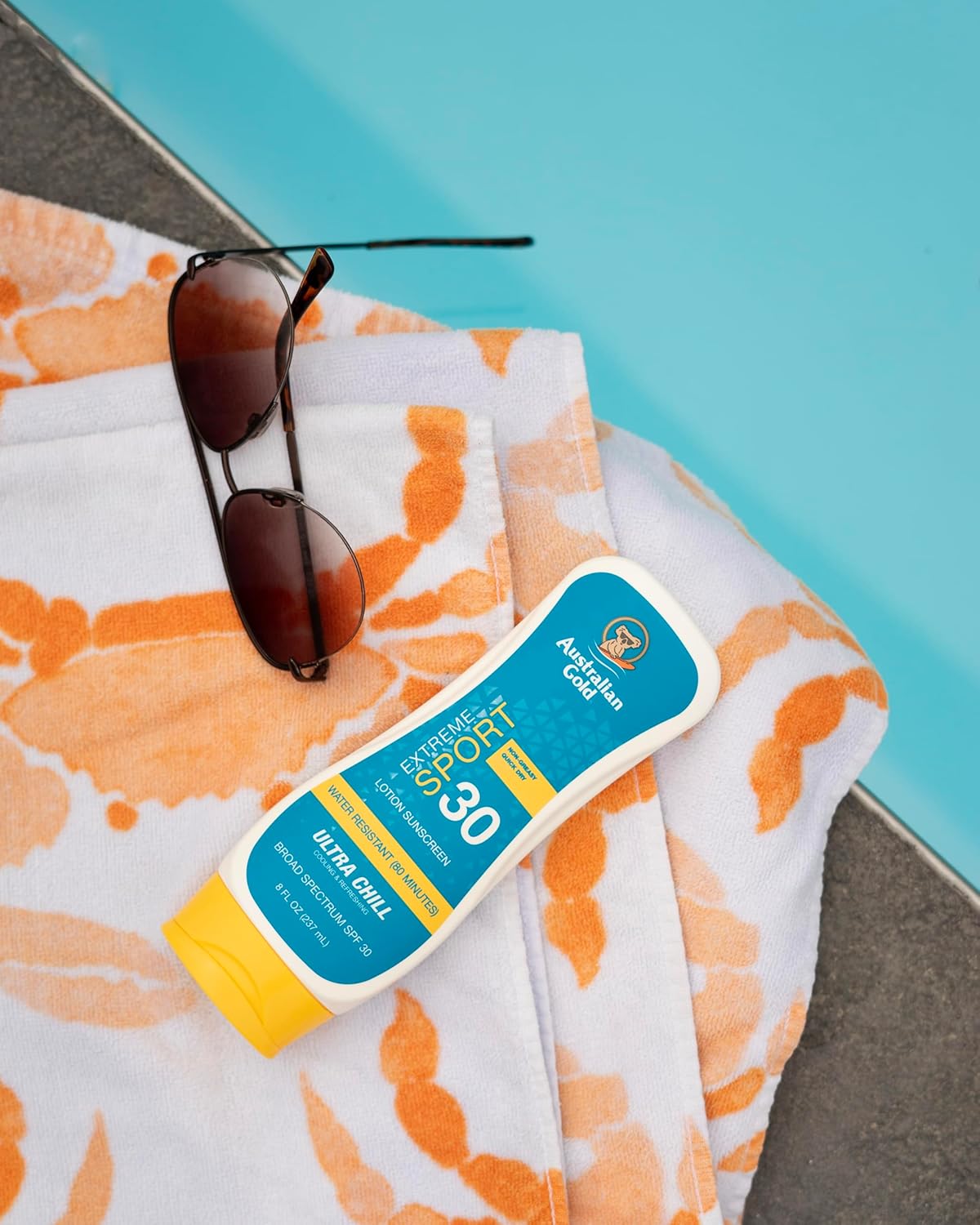 Australian Gold Extreme Sport Sunscreen Lotion SPF 30, 8 Ounce | Broad Spectrum | Sweat & Water Resistant | Non-Greasy | Oxybenzone Free | Cruelty Free-FemmiqueWomen