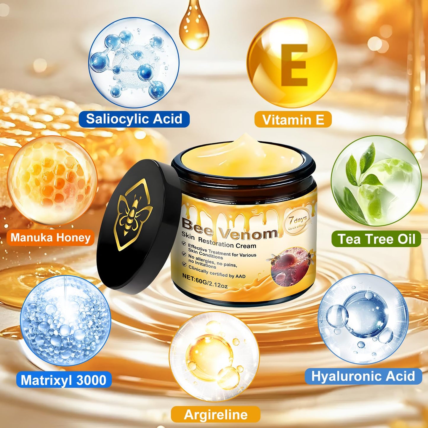 2pc Bee Venom Skin Restoration Cream, Bee Venom Skin Treatment Cream-Firms & Rejuvenates, Smooths Wrinkles & Fine Lines-FemmiqueWomen