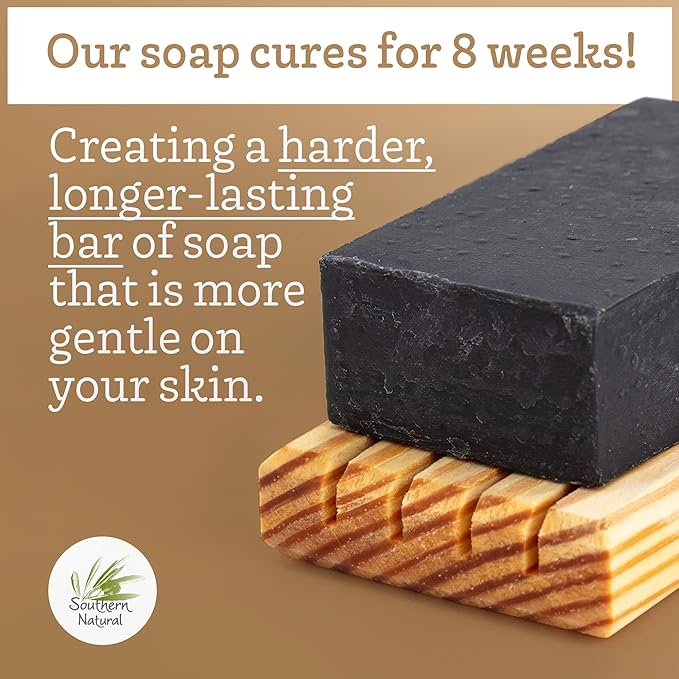 Southern Natural Activated Charcoal Soap Bar (3 Pack) Face and Body Soap For Sensitive Skin With Dead Sea Mud, Goat Milk & Peppermint Essential Oil-FemmiqueWomen