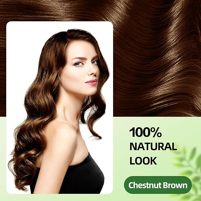 Hair Dye Shampoo 3 in 1 for Gray Hair Coverage, Argan nut Natural Shampoo Hair Dye for Women & Men/Ammonia-Free 500ml(Chestnut Brown)-FemmiqueWomen