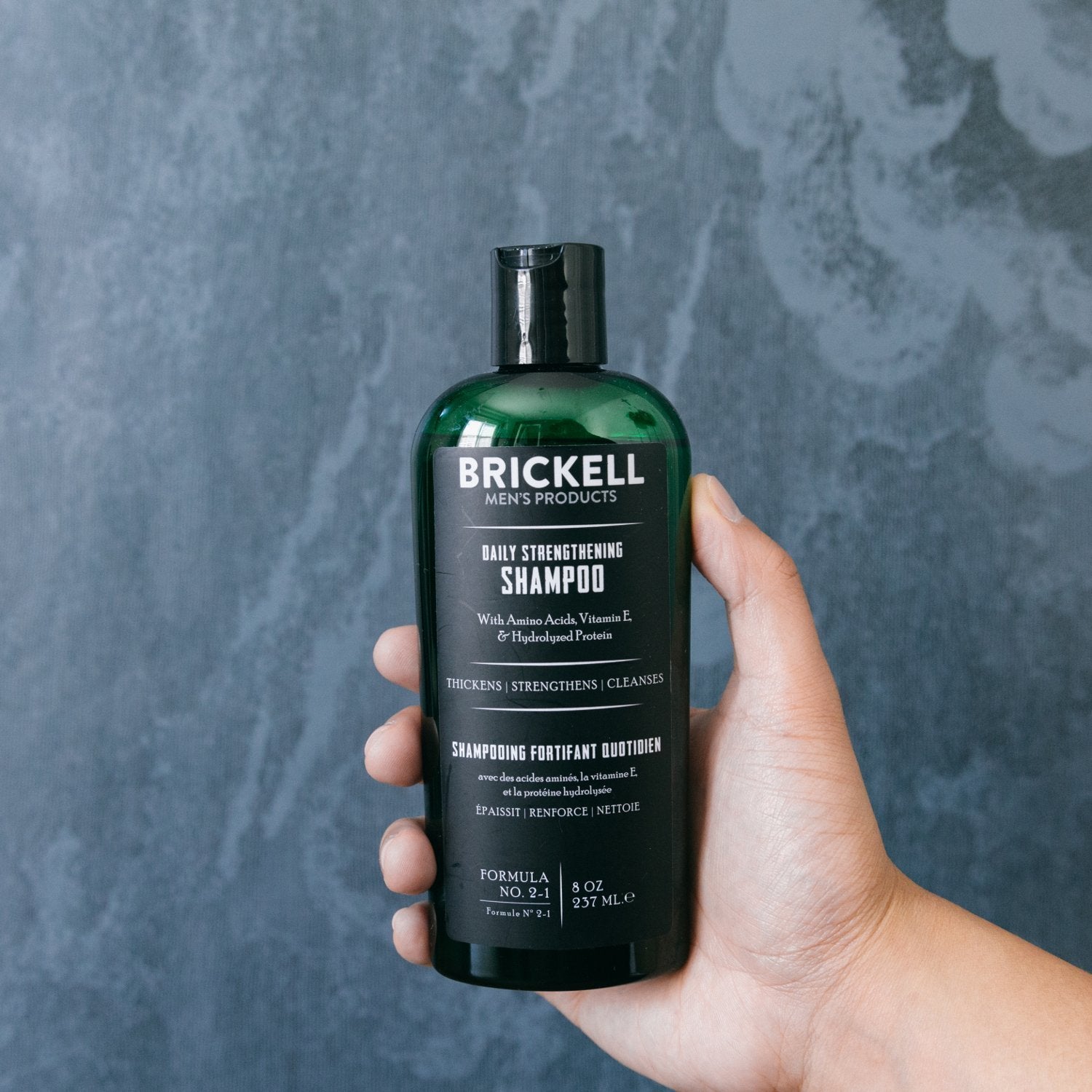 Brickell Men's Products Daily Strengthening Shampoo for Men, Natural and Organic Featuring Mint and Tea Tree Oil To Soothe Dry and Itchy Scalp, Sulfate Free and Paraben Free, 8 Ounce, Scented-FemmiqueWomen