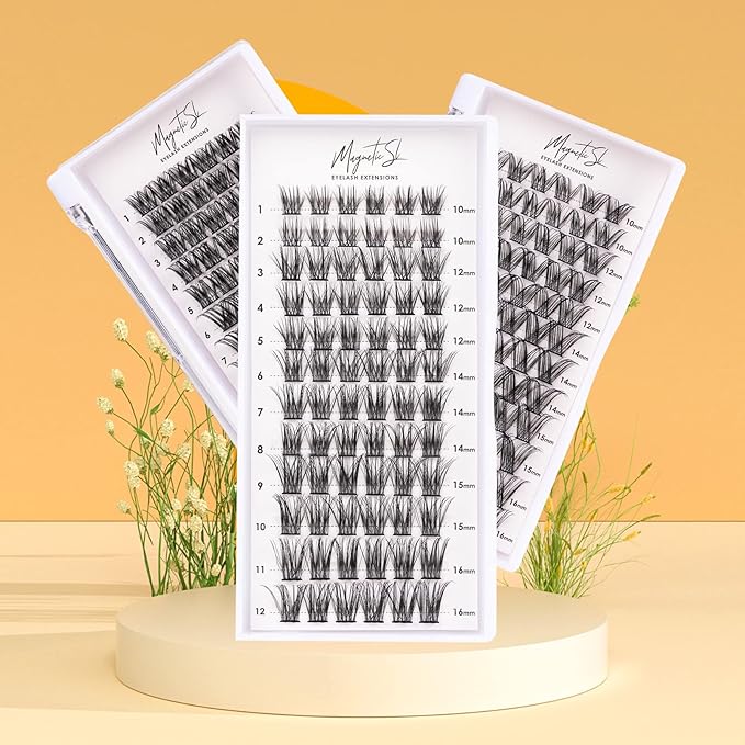 Cluster Lashes 72 Individual Lashes Clusters Eyelash Extensions False Eyelashes DIY Lash Extension Kit Reusable False Eyelashes Natural Look Mix 10-16mm C D Curl-DM06-FemmiqueWomen