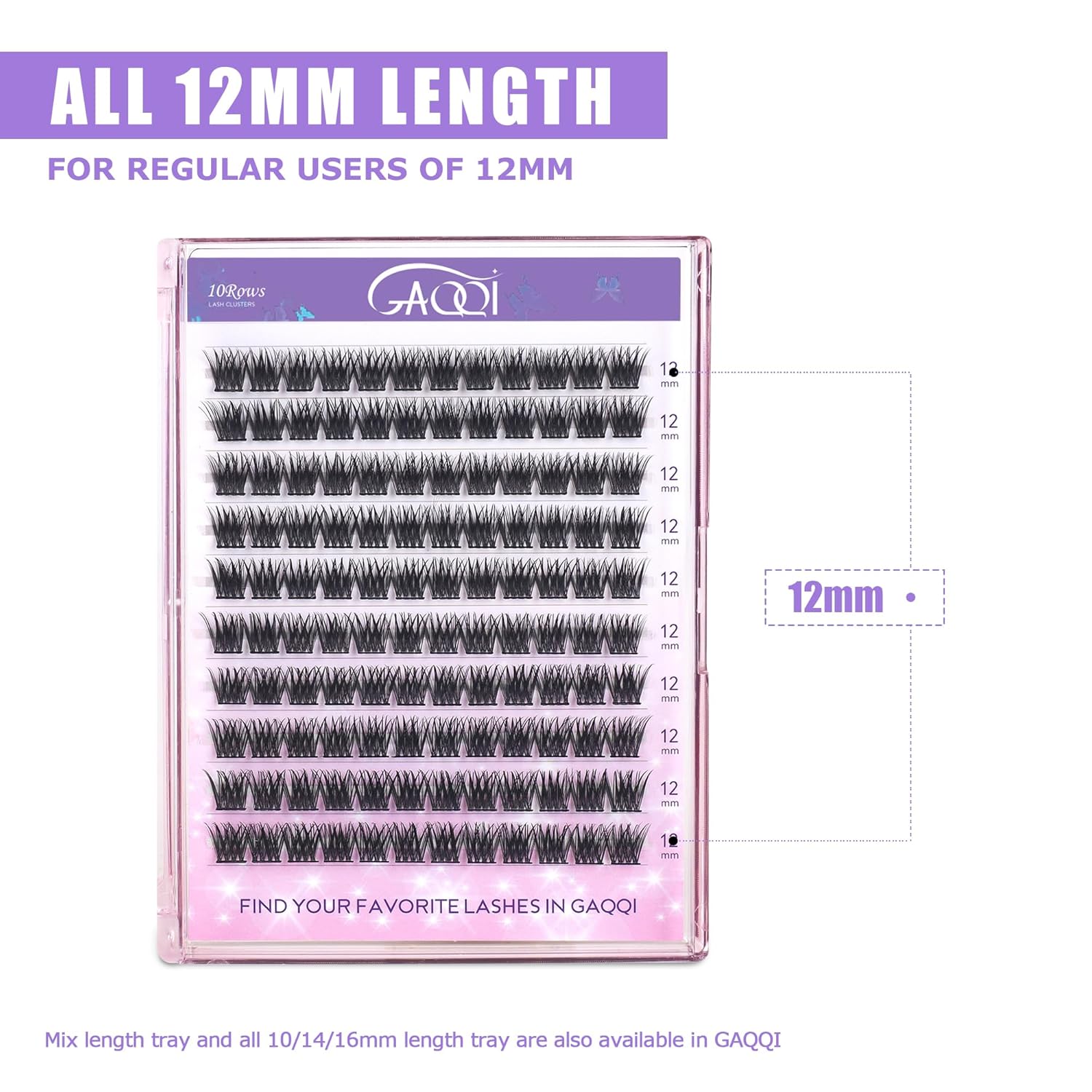 GAQQI Lash Clusters, GQ19 False Eyelashes DIY Lash Extensions C Curl Cluster Lashes 120PCS 12MM Only, Natural and Wispy Individual Lash Wisps (GQ19,12mm,C Curl )-FemmiqueWomen