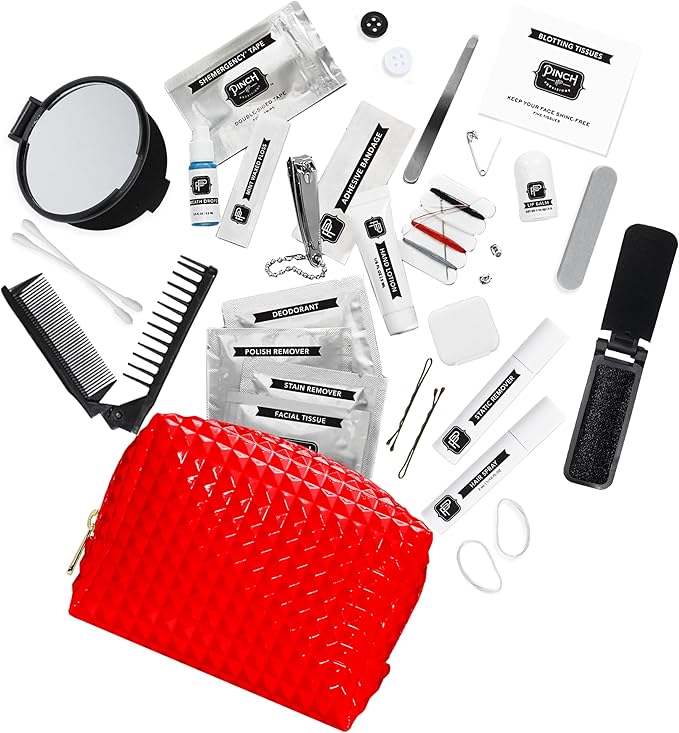 Pinch Provisions Shemergency Kit for Her, 40 Emergency Essential Items, Compact, Multi-Functional Pouch, Gift for Women, Birthday, Bachelorette Parties, and More!-FemmiqueWomen