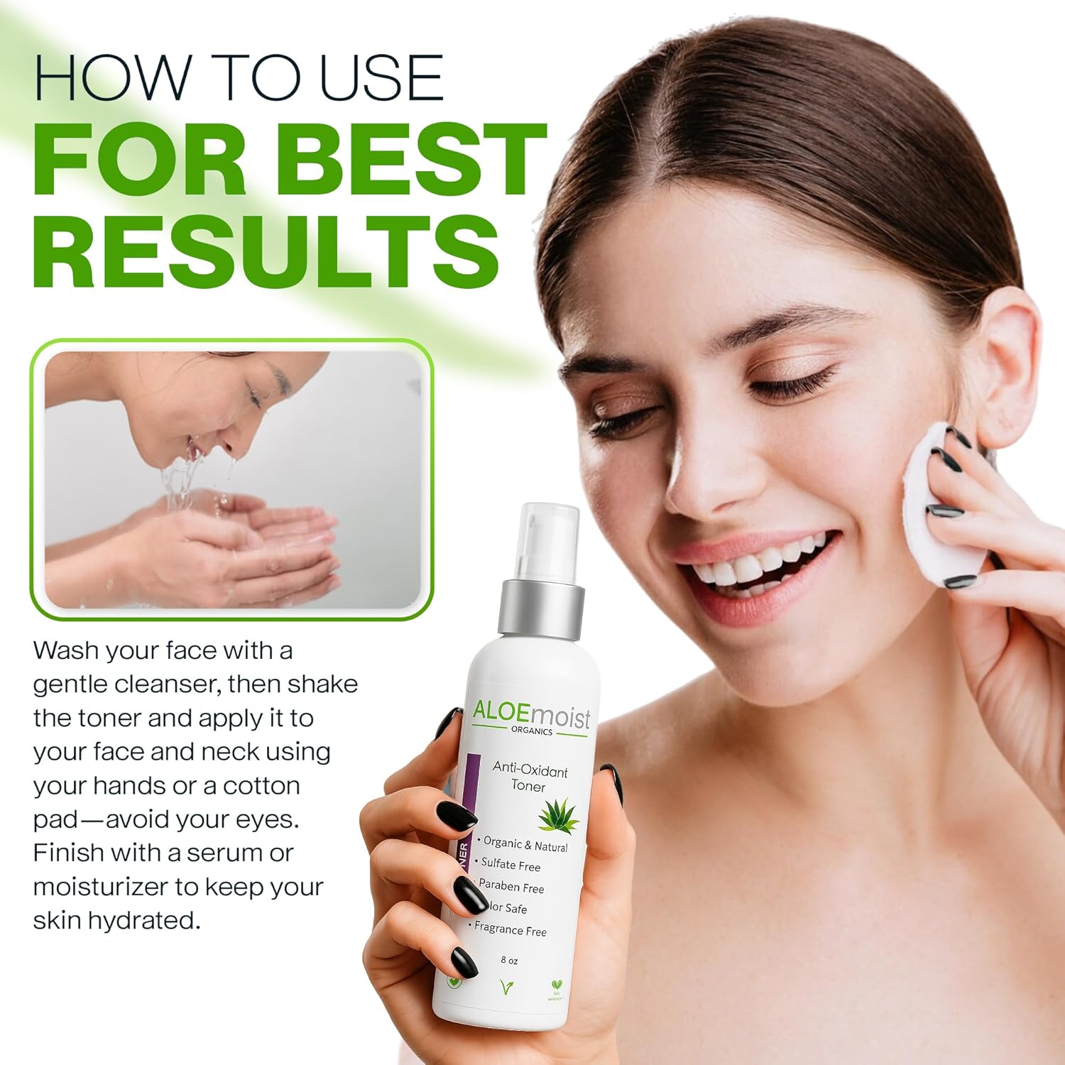 Green Tea Toner for Face: Pore Minimizing, pH Balancing & Hydrating Facial Toner for Aging Skin with Calming Aloe Vera & Antioxidant Green Tea Skincare for Women Dry, Oily, Acne Prone & Sensitive Skin-FemmiqueWomen