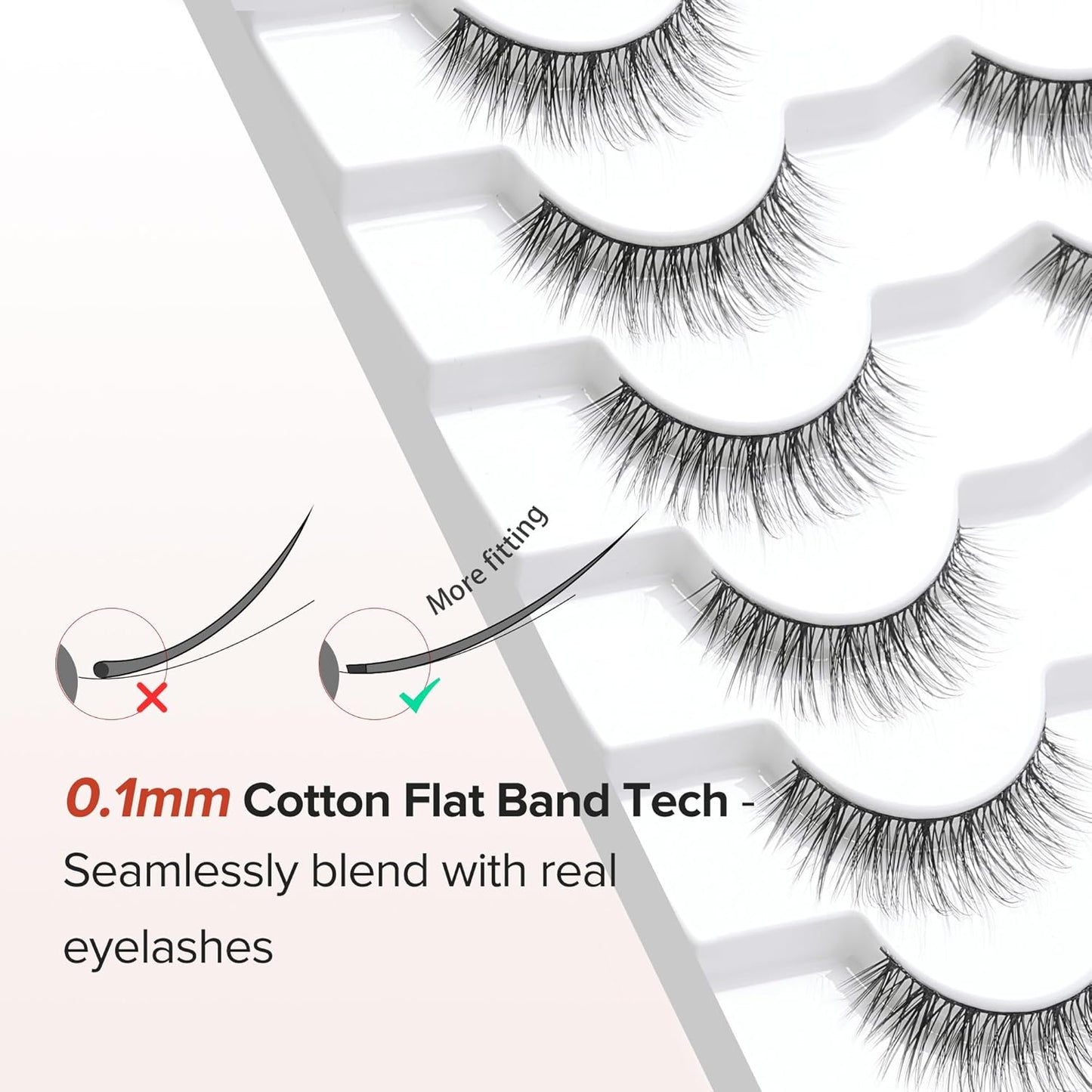 Lashes Wispy False Eyelashes Natural Look 10mm Short Lashes with Thin Band Siligli Fake Eyelashes 3D Volume Lashes Natural Short Eyelashes 7 Pair-FemmiqueWomen