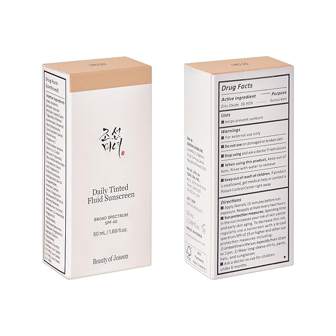 Beauty of Joseon Daily Tinted Fluid Sunscreen 12 Shades for Face Moisturizing Broad Spectrum SPF 40 Korean Skincare 50ml, 1.69 fl.oz #LN110-FemmiqueWomen