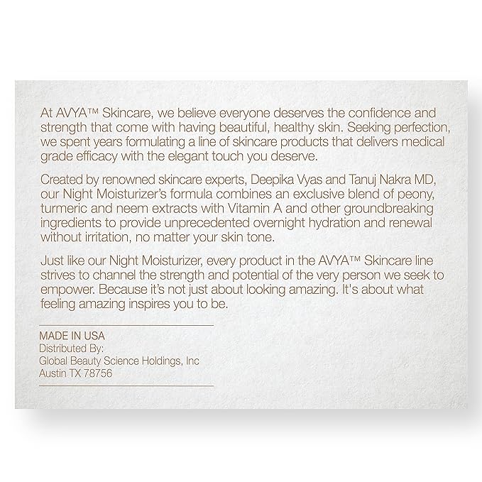 AVYA Night Moisturizer (1.7oz) - Advanced Ayurvedic Skincare/Retinol Cream with Antioxidants/Reduces Fine Lines and Wrinkles-FemmiqueWomen