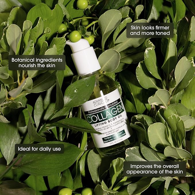 Advanced Clinicals Collagen Body Oil + Unscented Collagen Cream Body Lotion & Face Cream 2PC Beauty Skin Care Set For Women & Men For Improving Appearance Of Crepey Skin, Dry Skin, & Wrinkles, 2pc-FemmiqueWomen