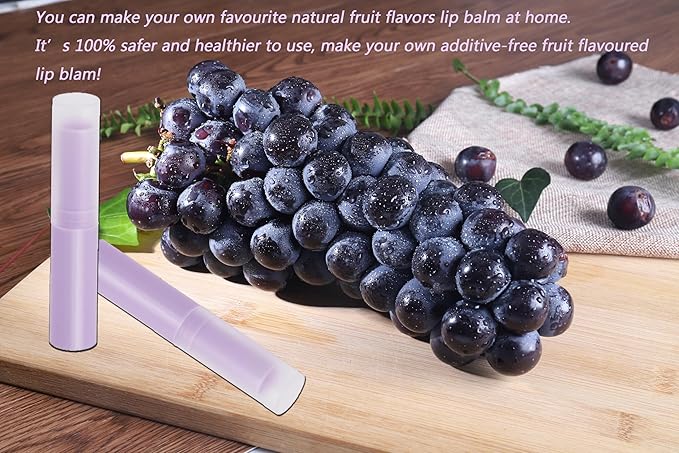 0.14oz Empty Flavored Lip Balm Container Tubes Plastic Homemade Moisturizing Lip Stick with Caps Bulk Fit for Women Adult DIY Making Supplies, 25 Count (Purple)-FemmiqueWomen