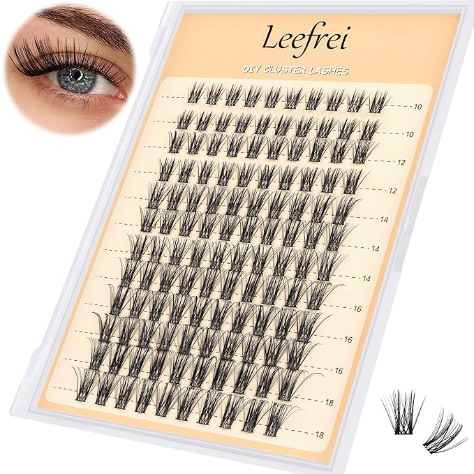 Eyelash Cluster 10-18mm Wispy Eyelash Clusters D Curl DIY Lash Extension Natural Lash Clusters Individual Lashes (LF03 Lashes Only)-FemmiqueWomen