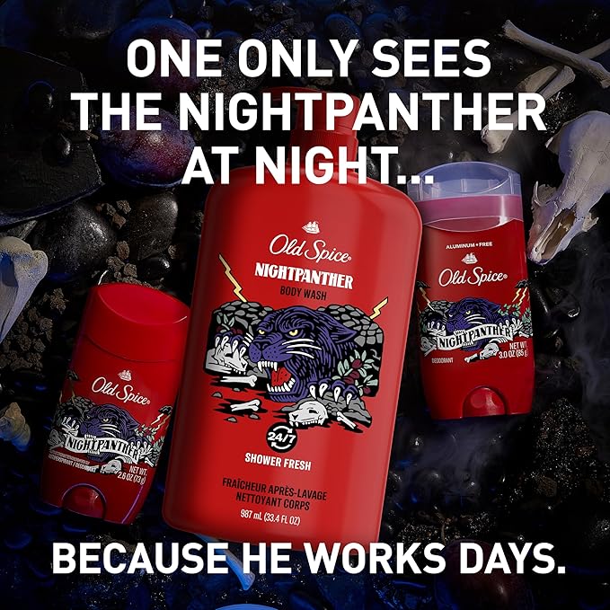 Old Spice Body Wash for Men, 3X Defense, 24/7 Shower Fresh with Long Lasting Lather, NightPanther Scent, 33.4 fl oz (Pack of 4)-FemmiqueWomen