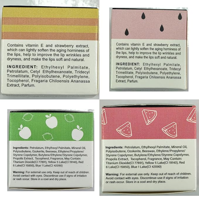 3 PCS Bee Lip Balm Lip Mask Honey Pot, Honey & Strawberry & Watermelon Lip Mask Propolis Moisturizing Lip Balm with Stick, Sleeping Lip Mask Hydrating Prevention Dry & Cracked Lip Scrubs (SET A)-FemmiqueWomen