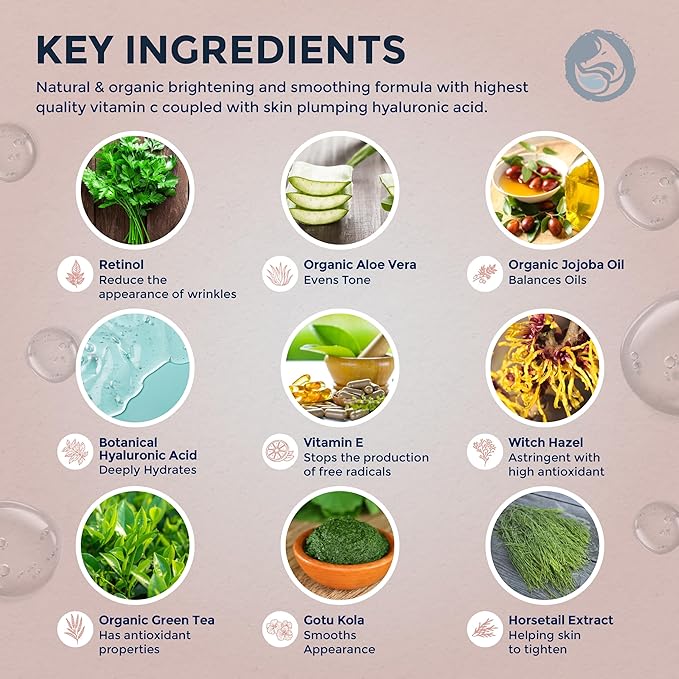 Retinol Face Serum - 3% Retinol - Anti Aging Night Serum - with Gotu Kola, Hyaluronic Acid, Horsetail Extract & Organic Jojoba Oil - 1oz by Foxbrim Naturals-FemmiqueWomen