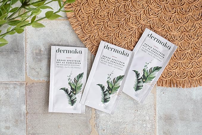 Mineral Tinted Sunscreen SPF 42 for Face – 5ml 25 Packets with Zinc Oxide & Titanium Dioxide – Water Resistant 80 Min – Moisturizes & Soothes – Beach Must Haves, Travel Essentials, Party Favor-FemmiqueWomen