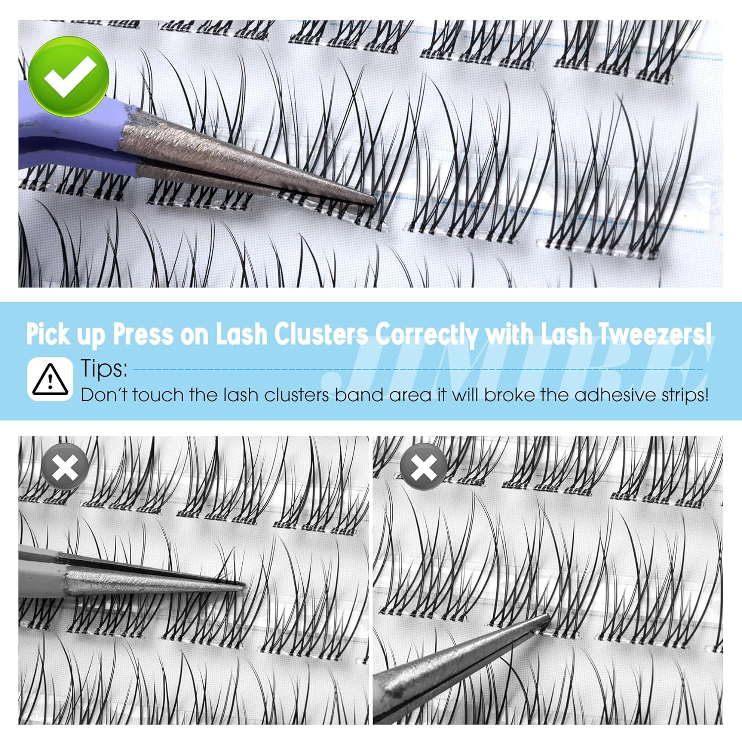 JIMIRE Natural Self Adhesive Eyelashes Wispy Pre Glued Lash Clusters No Glue Needed Press on Lashes Reusable Self Adhesive Lash Clusters Easy to Apply 9-12MM 108Pcs Pack-FemmiqueWomen