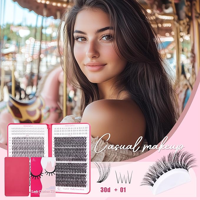 Lash Clusters - Lash Clusters with Bottom Lashes Lash Clusters 30D40D50D60D Fluffy Wispy EyeLash Clusters D Curl No Adhesives Included-FemmiqueWomen