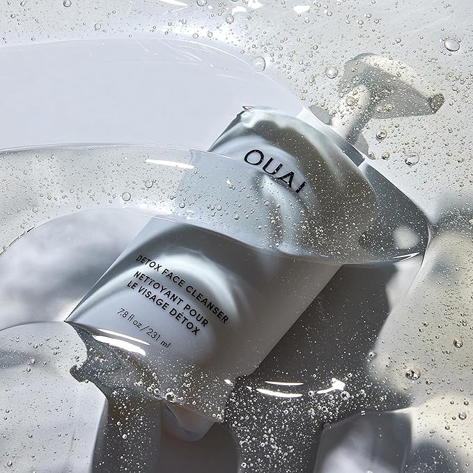 OUAI Detox Facial Cleanser - Deep Cleansing Face Wash with Glycolic Acid, Niacinamide & PHA - Removes Sweat, Dirt & Oil Without Drying - Gentle Face Cleanser for Post-Workout (7.8 Fl Oz)-FemmiqueWomen