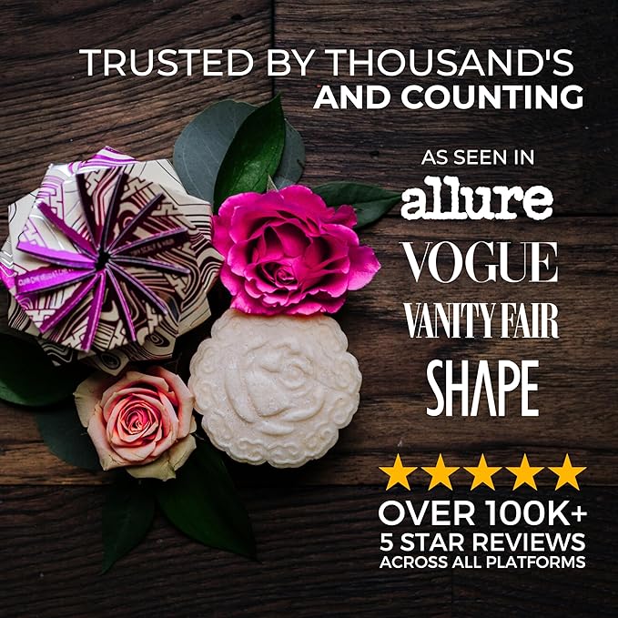 Viori Chamomile Rose Essential Oil Shampoo Bar Made with Rice Water - Handcrafted All Natural Shampoo Bars - Sulfate Free-FemmiqueWomen