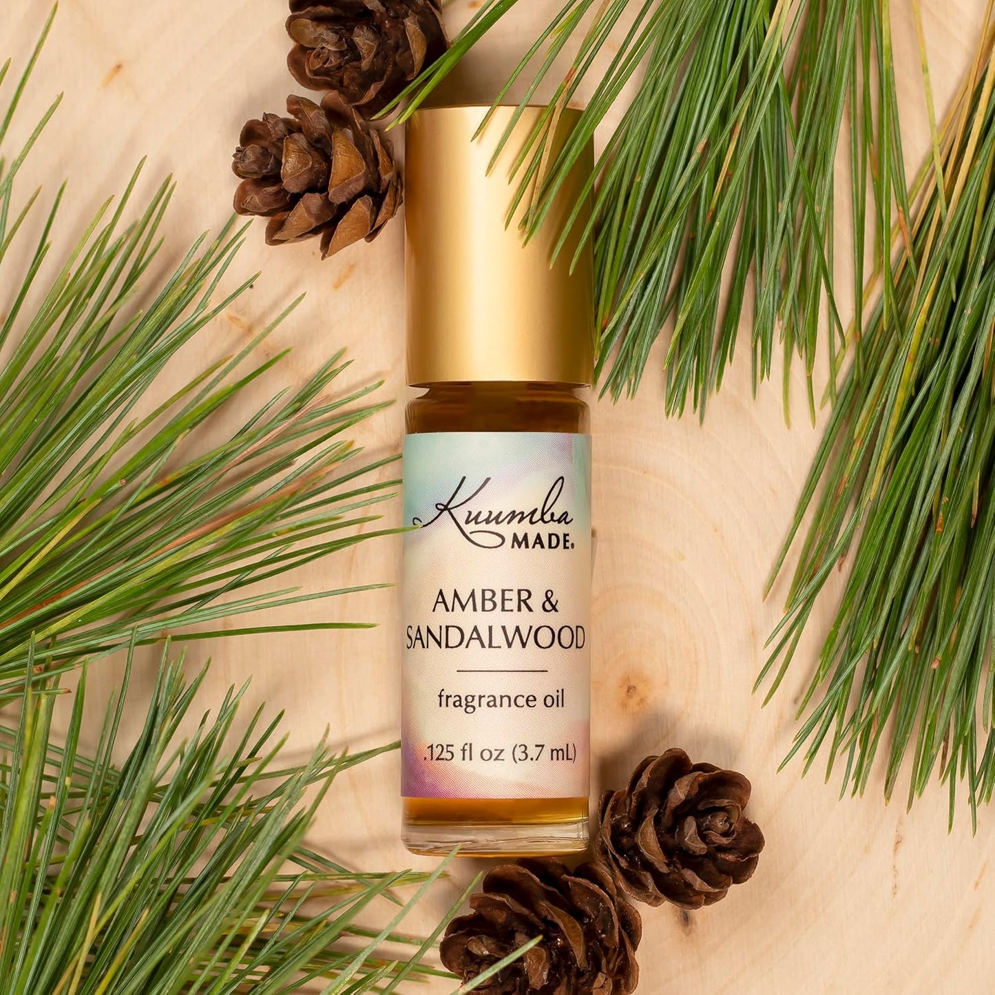Kuumba Made Amber & Sandalwood Fragrance Oil Roll-On 0.125 fl oz (3.7ml) | Rollerball Perfume | Alcohol Free-FemmiqueWomen