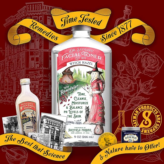 Dr. Saymans Alcohol-Free Facial Toner with Witch Hazel, Rosewater & Rice Protein, Removes Impurities & Hydrates Your Face, 9 oz-FemmiqueWomen