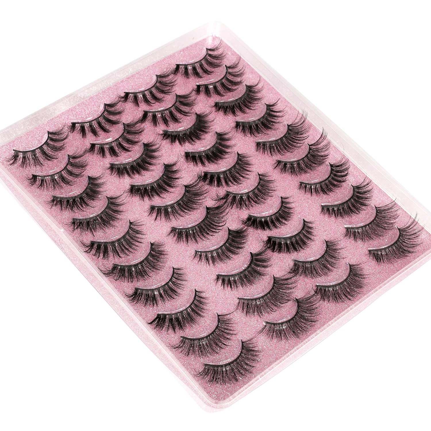 20 Pairs False Eyelashes 3D Faux Mink Lashes Natural Look Wispy Fake Eyelashes ALPHONSE 16-20MM Fluffier Volume Long Thick Lashes Pack 5 Styles Mixed-FemmiqueWomen