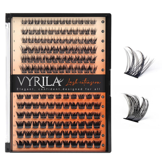 Lash Clusters-VYRILA 0.07mm Wispy Eyelashes C Curl Eyelash Clusters 8-14mix Individual Lashes Extension DIY at Home (S03+S05 138pcs-8-14mix)-FemmiqueWomen