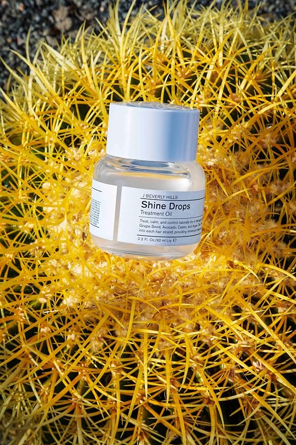 J Beverly Hills Shine Drops Hair Treatment Oil with Botanical Oils for Shine, Nourishment and Dry Hair Repair, 2.2 Oz-FemmiqueWomen