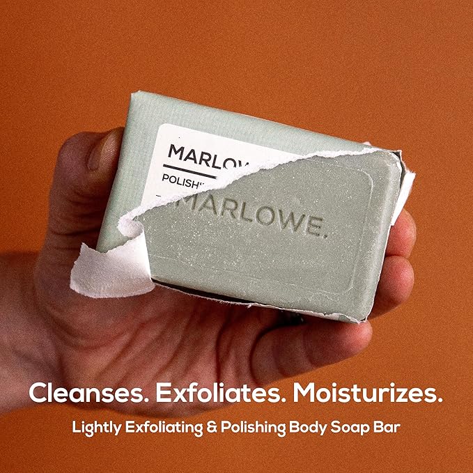 MARLOWE. No. 108 Lightly Exfoliating Soap Bar, 7oz (6 Bars) Polishing, Moisturizing & Cleansing Bar Soap for Men, Made with Natural Ingredients-FemmiqueWomen