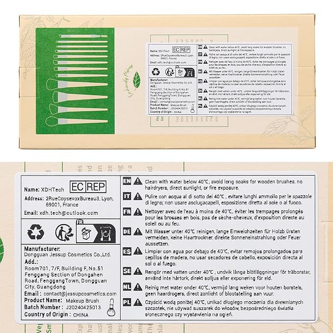 Jessup Vegan Makeup Brushes Set Premium Synthetic Powder Foundation Highlight Concealer Eyeshadow Blending Eyebrow Liner Spoolie Brush Set Burlywood 12pcs T327-FemmiqueWomen