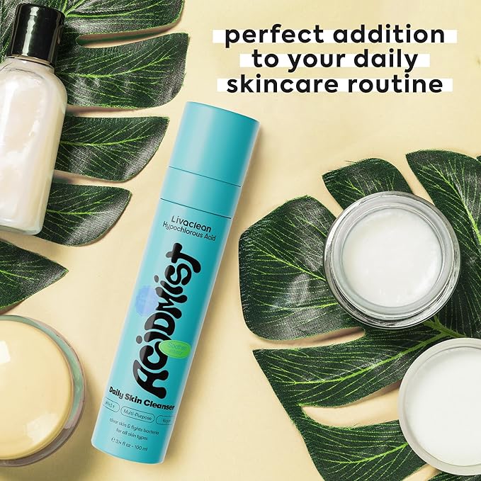 Hypochlorous Acid Spray for Face & Body - Helps Reduce Redness and Breakouts - Travel Size Hypochlorous Spray, Multi-Purpose Topical Facial Skin Repair, pH-Balancing Toner - TSA, Livaclean-FemmiqueWomen