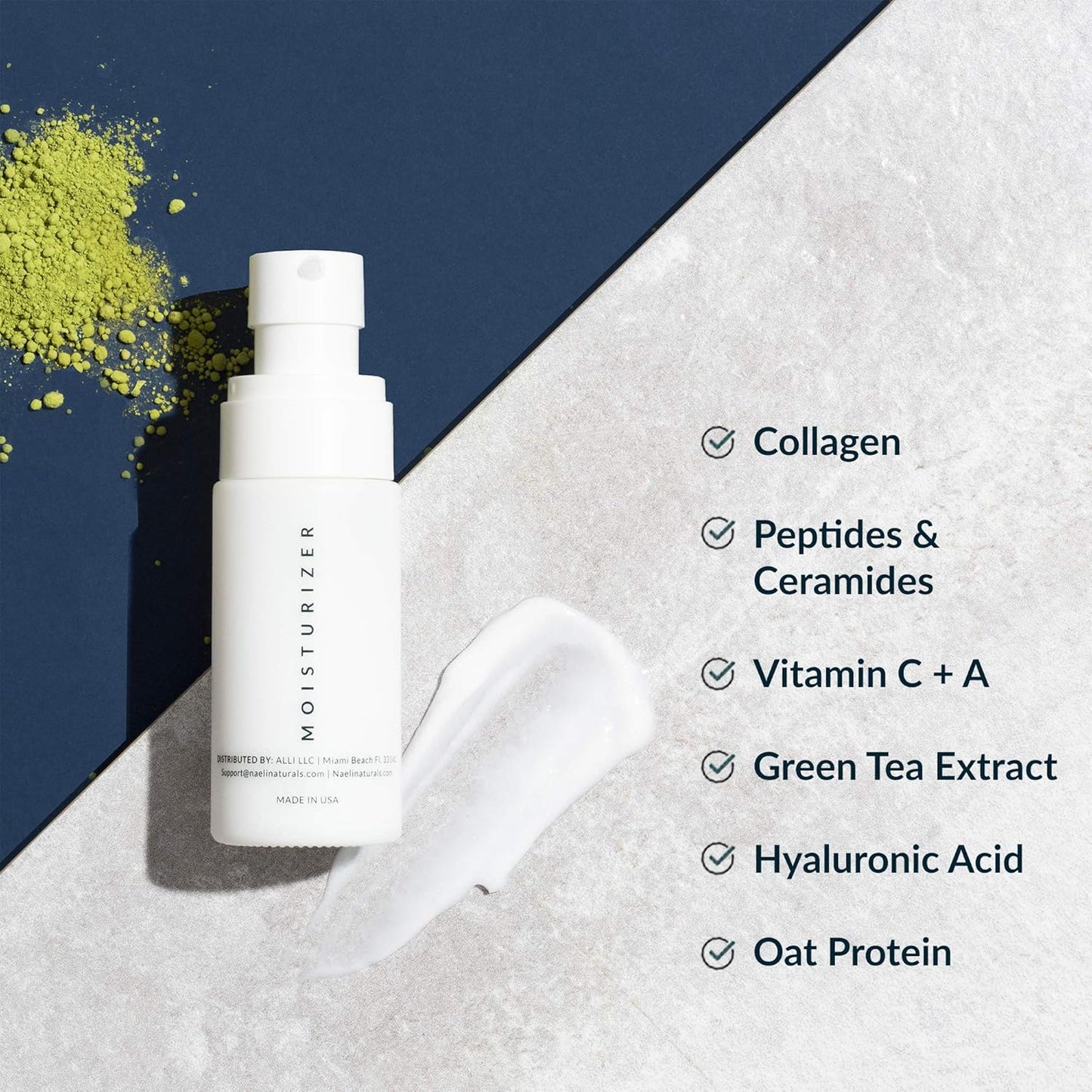 NAELI Face Moisturizer with SPF 30, Anti Aging Collagen & Peptide Cream, Reduces Wrinkles - Lightweight Skin Hydration with Hyaluronic Acid, Paraben Free & Non-Comedogenic Sunscreen, 1.4 oz-FemmiqueWomen