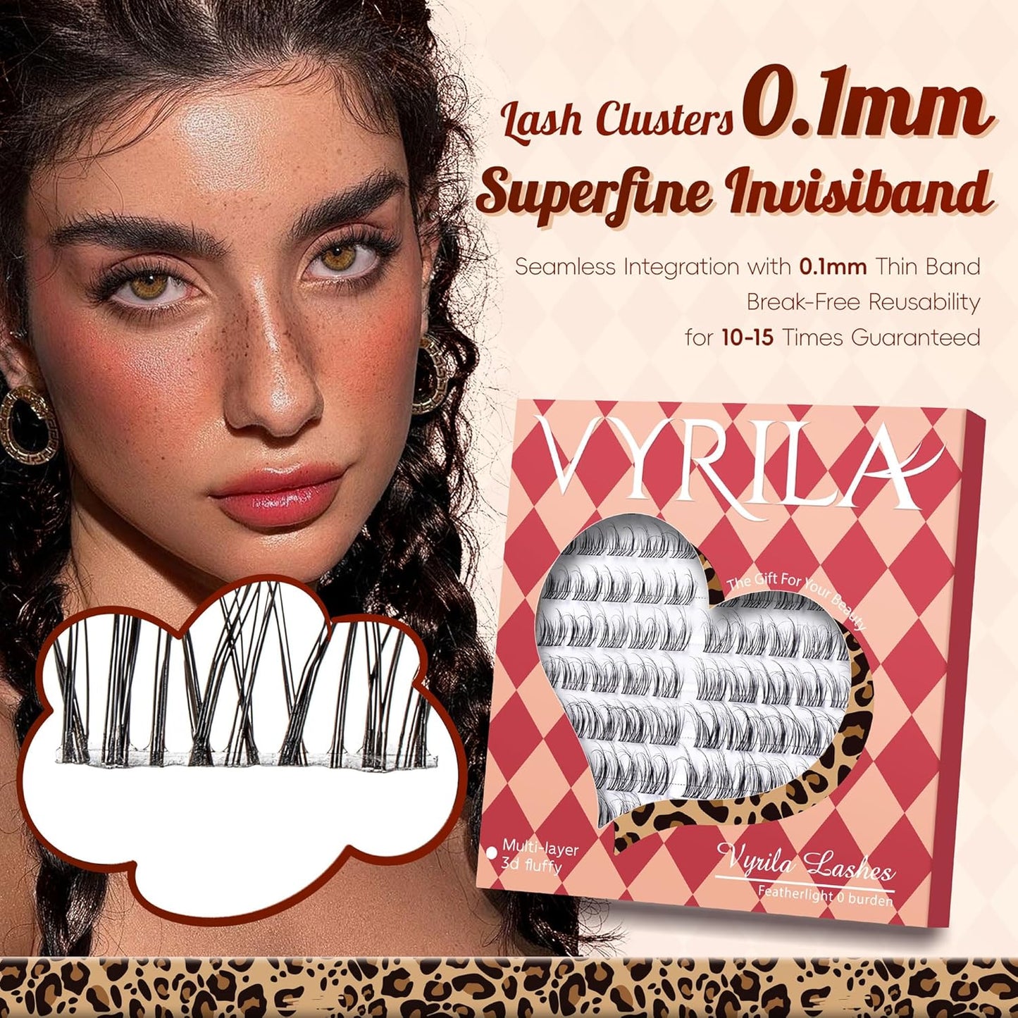 Lash Clusters 0.05mm PBT Fiber Eyelash Clusters, 0.1mm Superfine Invisiband D Curl Diy Lash Extension, 80pcs 8-16mm Individual Lashes Clusters Like Eyelash Extensions (Divine-D-8-16Mix)-FemmiqueWomen