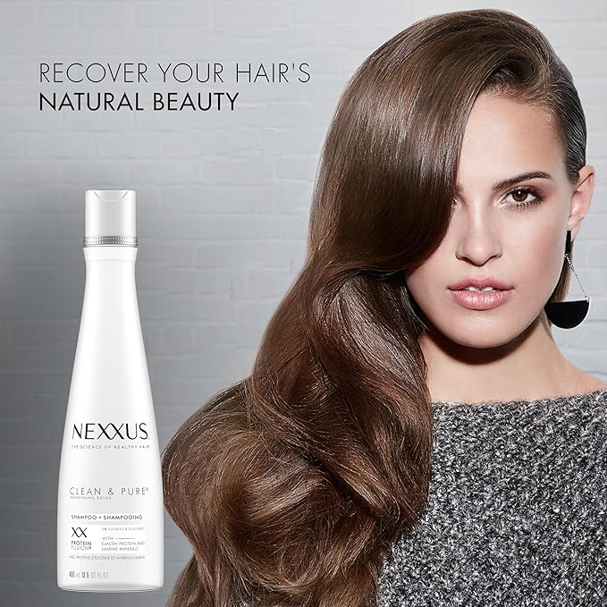 Nexxus Clean and Pure Clarifying Shampoo With ProteinFusion, For Nourished Hair Paraben-Free 13.5 oz-FemmiqueWomen