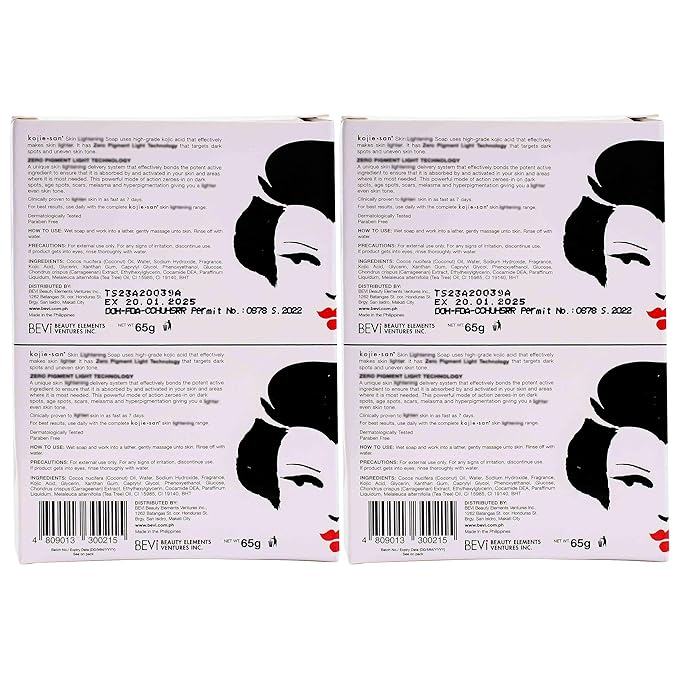 Kojie San Skin Brightening Brush Set - Original Kojic Acid Soap That Helps Reduces Dark Spots & Other Types of Skin Damage – 65g x 6 Bars and Relumins Deep Pore Facial Cleansing Brush-FemmiqueWomen