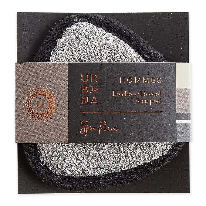 Urbana Spa Prive Men's Bamboo Charcoal Collection, Face Pad,Grey,6338-FemmiqueWomen