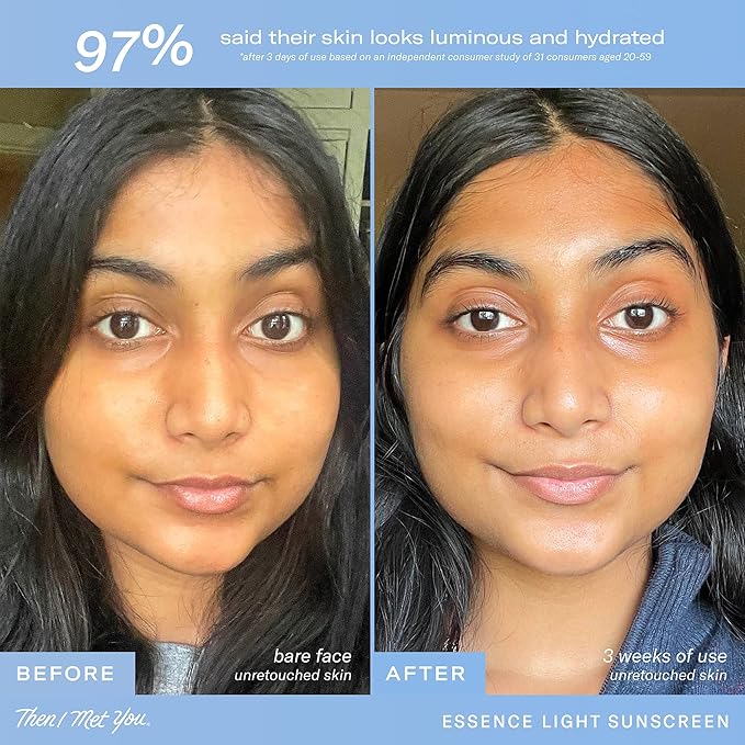 Then I Met You Essence Light Sunscreen, Broad Spectrum SPF 50 Lotion PA+++, with Hyaluronic Acid, Vegan, Cruelty-Free, 1.69 oz-FemmiqueWomen