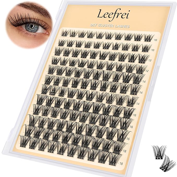 Eyelash Cluster 10-18mm Wispy Eyelash Clusters D Curl DIY Lash Extension Natural Lash Clusters Individual Lashes (LF01 Lashes Only)-FemmiqueWomen