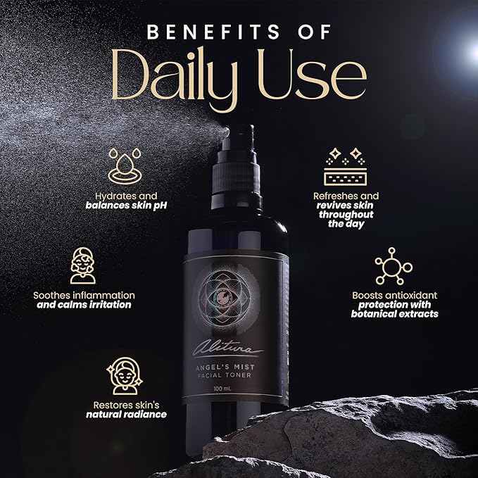 Alitura Angel's Mist Facial Toner – Hydrating & Revitalizing Face Spray with 97% Organic Ingredients – Refreshes, Tightens & Balances for All Skin Types – 100ml-FemmiqueWomen