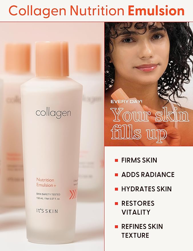 It'S SKIN Collagen Nutrition Emulsion - Marine Collagen Volume & Firming Facial Lotion, Intense Revitalizing & Elasticity for Rough and Aging Skin, 5.07 fl.oz.-FemmiqueWomen