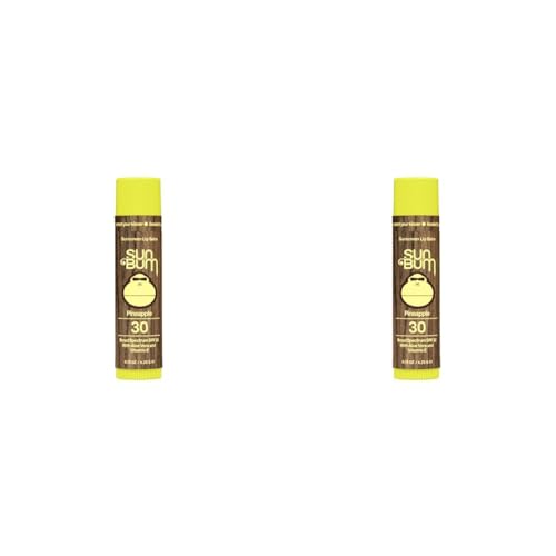 Sun Bum SPF 30 Sunscreen Lip Balm | Vegan and Cruelty Free Broad Spectrum UVA/UVB Lip Care with Aloe and Vitamin E for Moisturized Lips | Pineapple Flavor |.15 oz (Pack of 2)-FemmiqueWomen