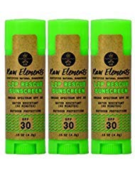 Raw Elements Organic Outdoor Sunscreen Lip Balm Rescue - SPF 30, UVA-UVB Protection, Reef-Safe, Non-Nano Zinc, Water Resistant, 0.15 oz (Pack of 1)-FemmiqueWomen