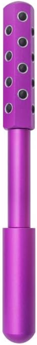 24-Stone Facial Roller - Cooling Face & Neck Massager Tool for Skin Rejuvenation | 360° Contouring with Germanium Stones & Aircraft Aluminum | Portable 7.6" Beauty Roller - Purple-FemmiqueWomen
