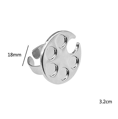 2 Pieces Nail Art Palette Finger Rings, Mini Polish Holder Drawing Color Palette, Nail Art Painting Gel Palette Manicure Tool, Cosmetic Artist Mixing Palette-FemmiqueWomen
