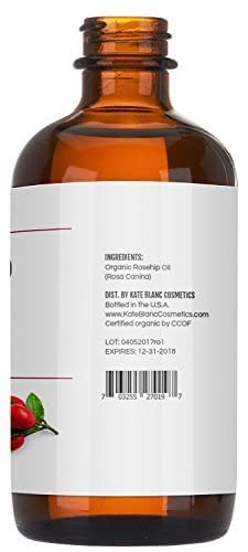 Kate Blanc Cosmetics Rosehip Oil for Face & Skin (4oz, Organic, Pure, Cold Pressed) Rosehip Seed Face Oil for Facial & Gua Sha Massage-FemmiqueWomen