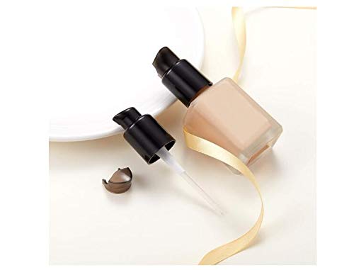 10PCS 410/20mm Plastic Replacement Pump Top Head Cosmetic Liquid Foundation Makeup Pump Replacement with Rotate Lock and Cover for Foundation Lotion Essence (Black)-FemmiqueWomen