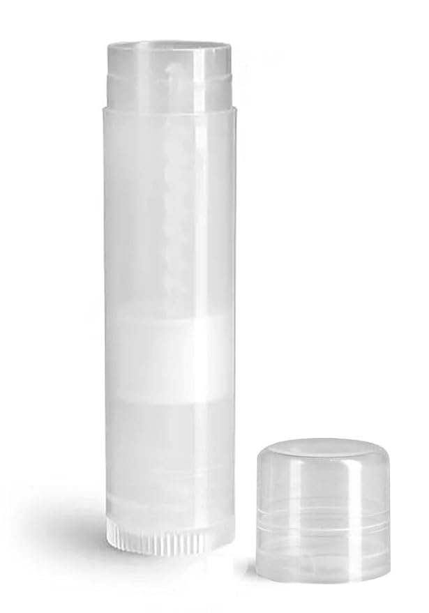 144 Natural Plastic Empty Lip Balm Tubes with Natural Friction Fit Caps by SKS Bottle & Packaging, 0.15 oz tubes - Bulk Lip Balm Containers for DIY Lip Care, Lip Balm Making, and Lip Balm Crafting-FemmiqueWomen