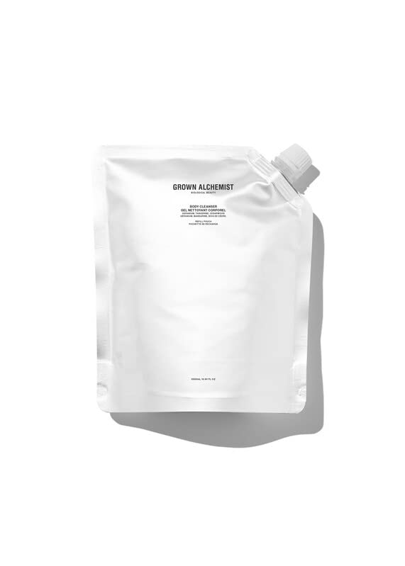 Grown Alchemist Body Cleanser REFILL Pouch: Geranium, Tangerine, Cedarwood. Gentle Body Wash that Hydrates and Cleanses Skin, 500 ml-FemmiqueWomen