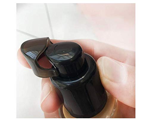 10PCS 410/20mm Plastic Replacement Pump Top Head Cosmetic Liquid Foundation Makeup Pump Replacement with Rotate Lock and Cover for Foundation Lotion Essence (Black)-FemmiqueWomen