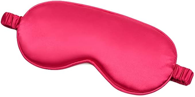 100% Natural Mulberry Soft Silk Sleep Mask, Light Blocking Eye Masks For Sleep, Night Blindfold Eye Mask Cover For Men And Women, Sleeping Night Mask For Travel (Red)-FemmiqueWomen